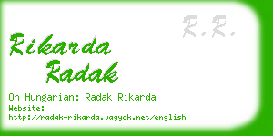 rikarda radak business card